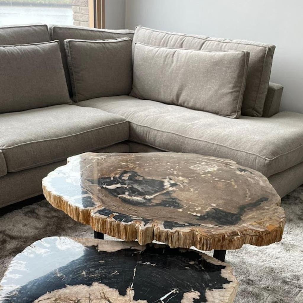 Versteend hout Salontafels - Unieke salontafels!, Huis en Inrichting, Tafels | Salontafels, Ophalen, Nieuw, Rond, 50 tot 100 cm