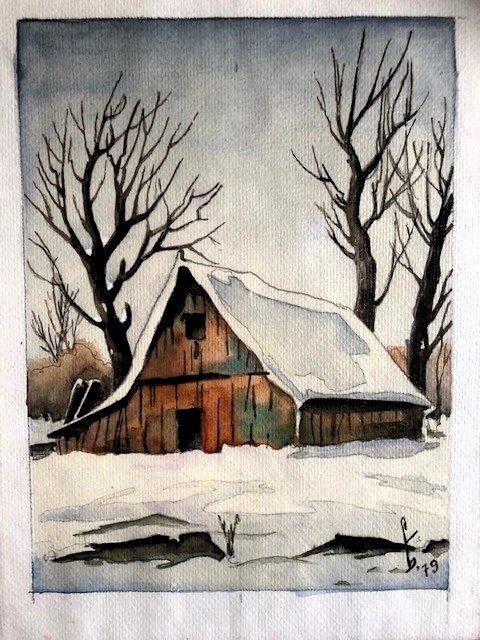 Schilderijen Winter landschap, Ophalen of Verzenden