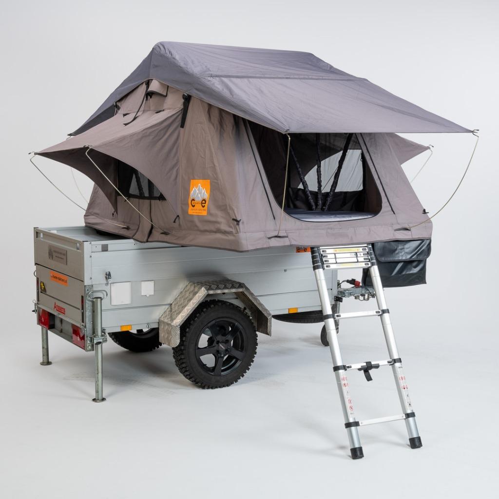 Daktent trailer te huur, Caravans en Kamperen, Tenten, Ophalen, Zo goed als nieuw, Tot en met 2