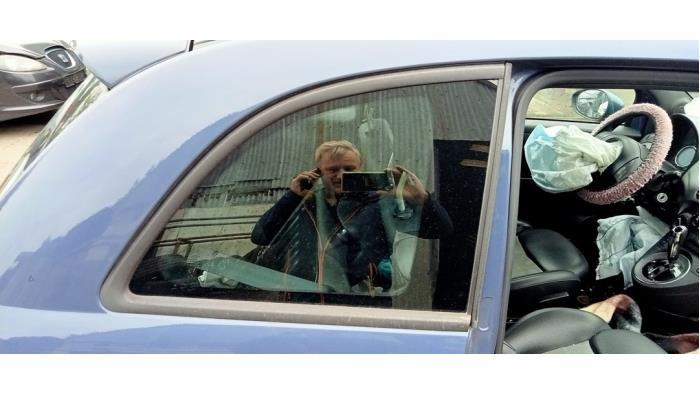 Extra Ruit 2Deurs rechts-achter van een Fiat 500, Gebruikt, -, -, Ophalen of Verzenden