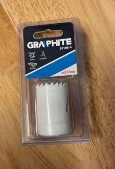 Gatenboor 35x38mm Graphite 57H914, Doe-het-zelf en Verbouw, Ophalen of Verzenden, Nieuw
