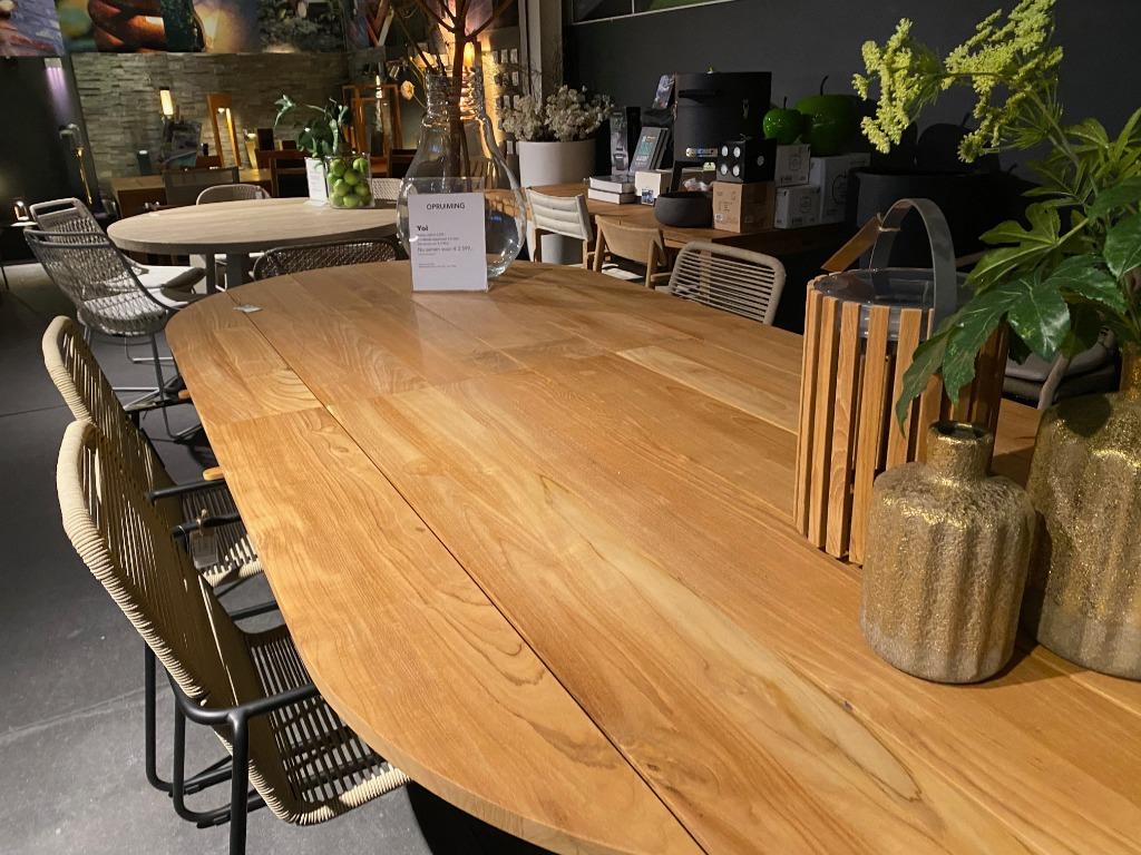 Yoi tuinset teaktafel met 5 stoelen, 4 zitplaatsen, Teakhout, Nieuw, Ophalen of Verzenden