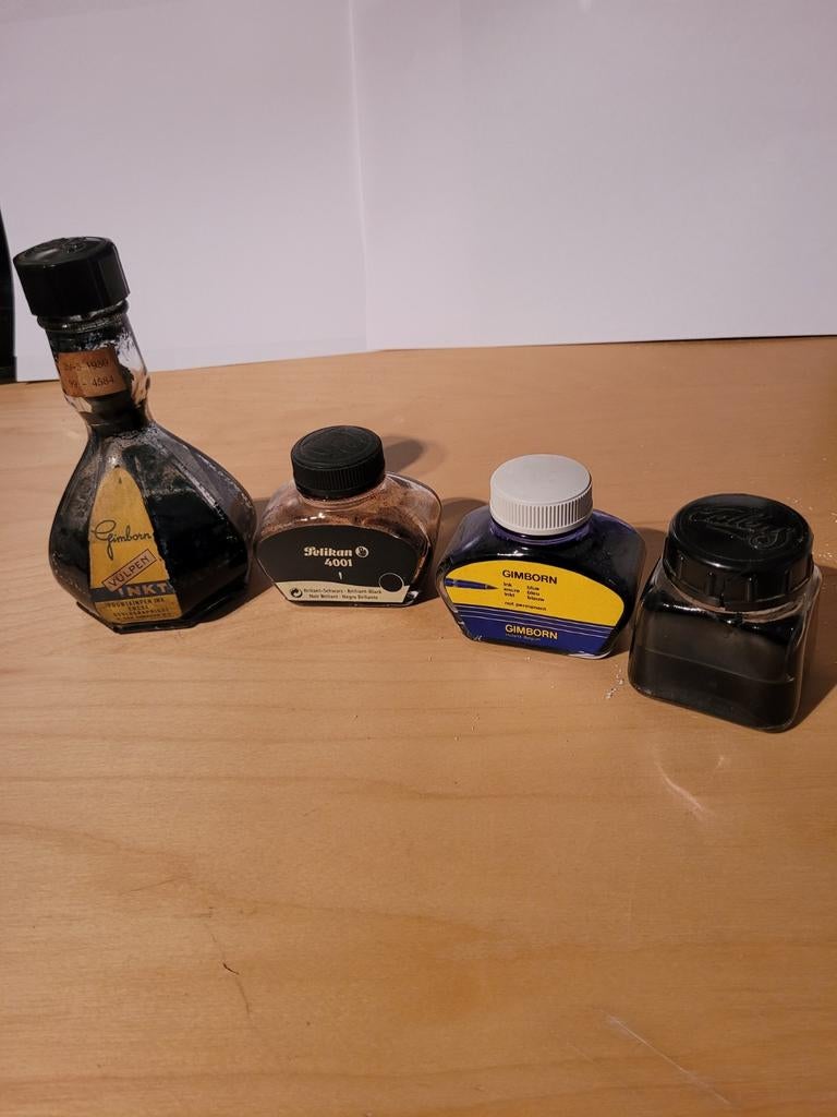 Oude Inktpotjes - Gimborn, Pelikan, Talens - 4 stuks, Ophalen of Verzenden
