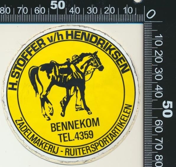 Sticker: Stoffer Zadelmakerij Ruitersportartikelen Bennekom, Ophalen of Verzenden, Zo goed als nieuw, Bedrijf of Vereniging