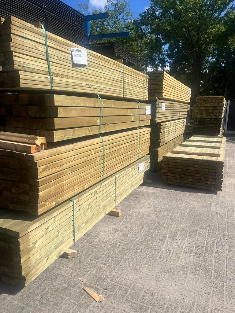 Grenen tuinhout geïmpregneerd balken planken palen, Geïmpregneerd, Grenen, Nieuw, Ophalen of Verzenden