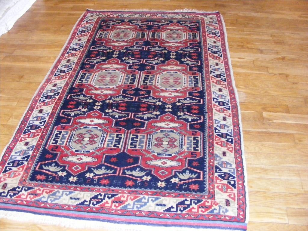 Handgeknoopt Oosters Tapijt. shirawan koeba Maat:1,15X1.95., 100 tot 150 cm, Crème, Ophalen of Verzenden, Zo goed als nieuw