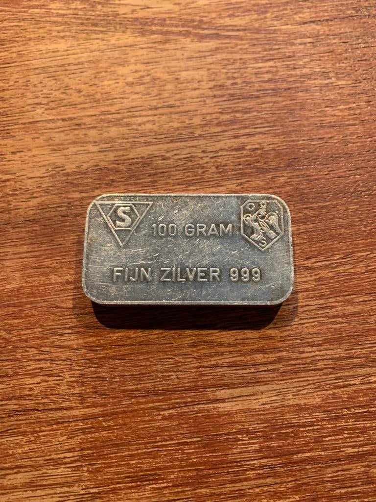 100 gram Zilverbaar Schöne Edelmetaal Amsterdam - ABN, Postzegels en Munten, Edelmetalen en Baren, Ophalen of Verzenden