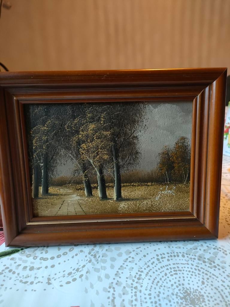Schilderij van J. Kok - Landschap met bomen, Ophalen of Verzenden