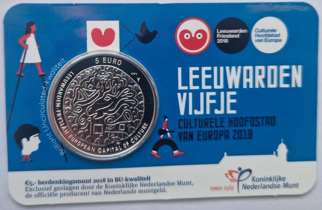 Leeuwarden Vijfje 2018 BU-kwaliteit in coincard, Postzegels en Munten, Munten | Nederland, Ophalen of Verzenden, Koningin Beatrix