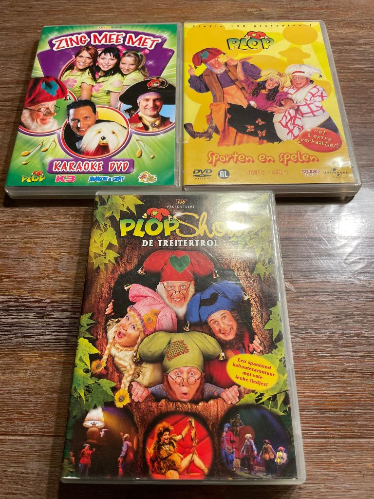 3x DVD Kabouter Plop en meezingen K3, Alle leeftijden, Poppen, Ophalen of Verzenden, Zo goed als nieuw