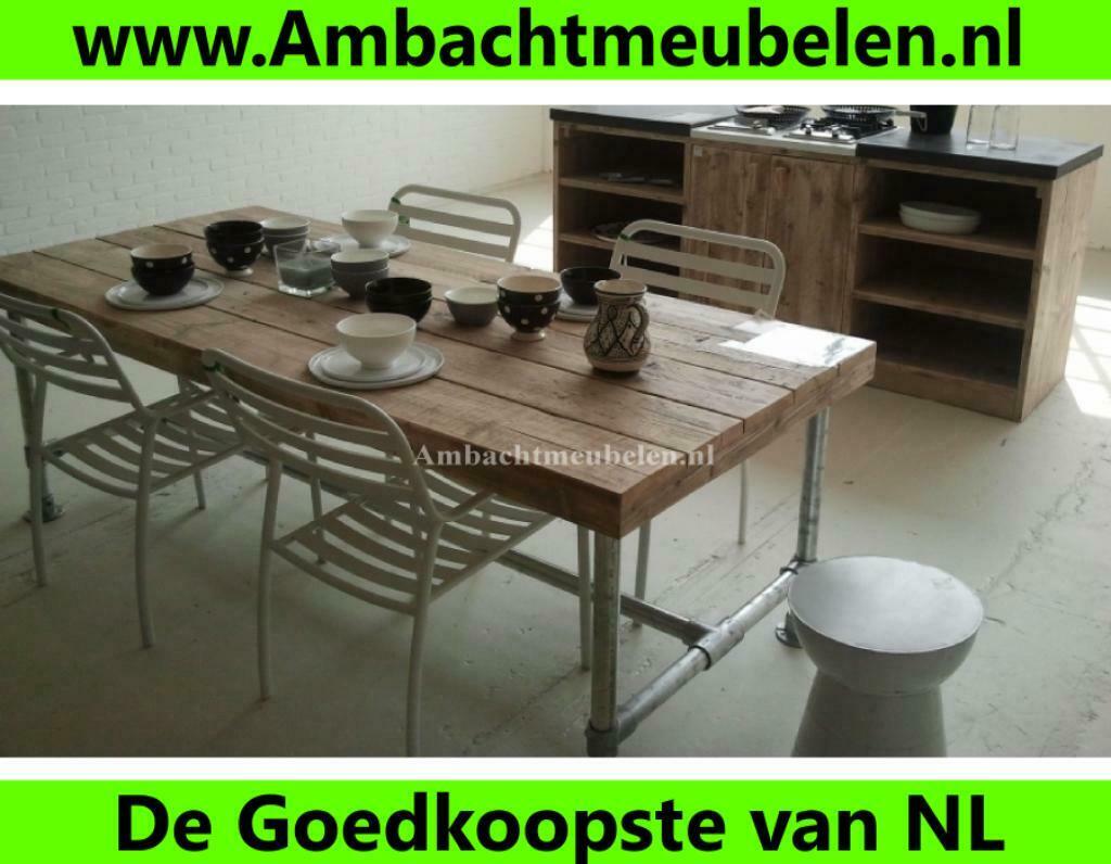steigerhout STEIGERBUIS Tafel Vergadertafel Eettafel ACTIE!!, Huis en Inrichting, Tafels | Eettafels, Ophalen, Nieuw