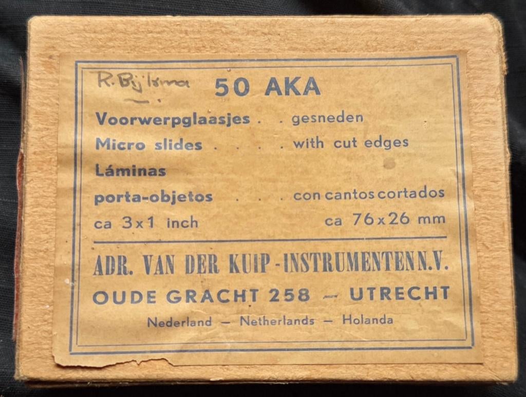 Vintage doosje met objectglaasjes., Ophalen of Verzenden