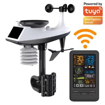 Tuya WiFi Smart 10 in 1 Weerstation met App, Audio, Tv en Foto, Weerstations en Barometers, Ophalen of Verzenden, Nieuw, Weerstation