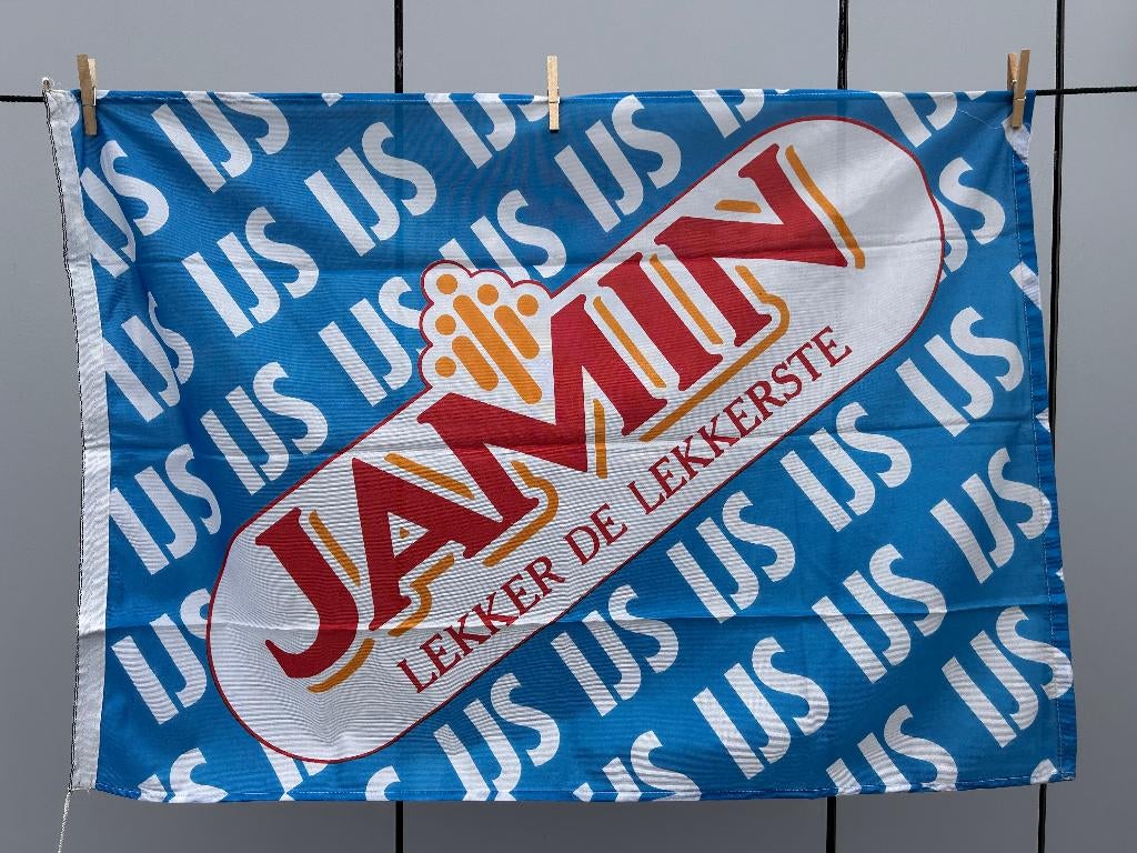 reclame vlag JAMIN IJS, Ophalen of Verzenden, Zo goed als nieuw