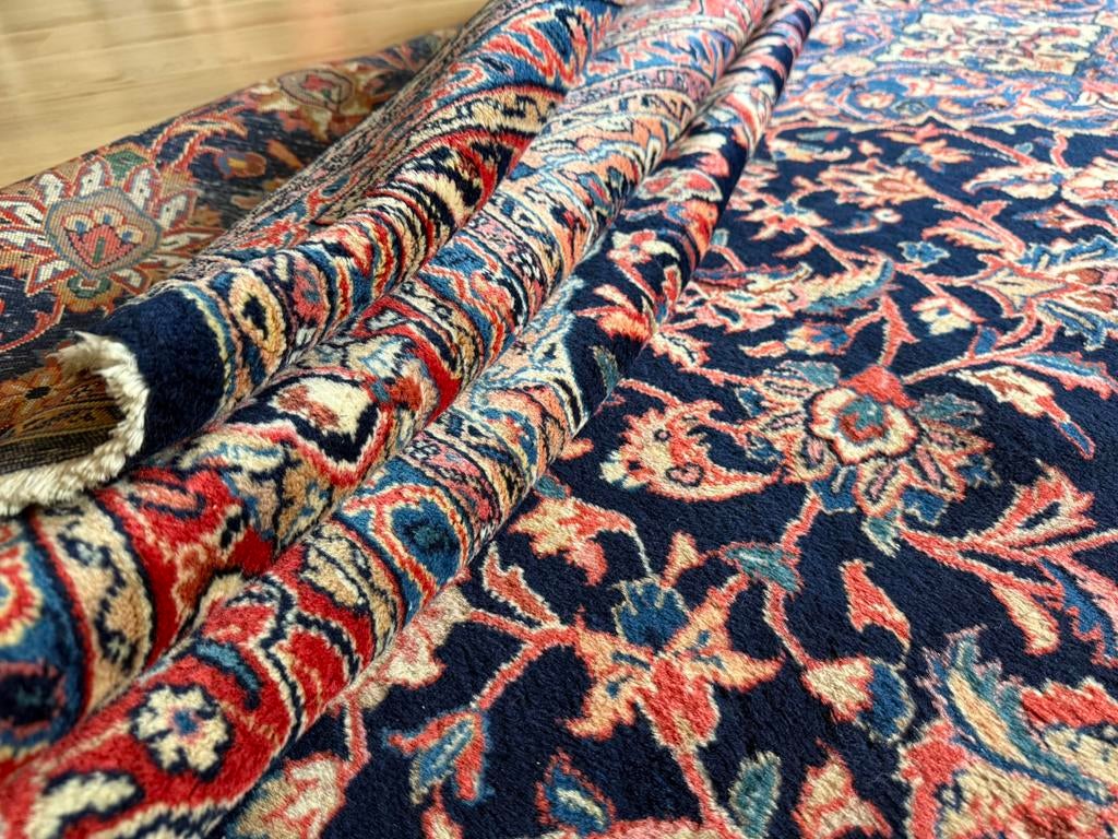 Handgeknoopt vintage vloerkleed Perzisch Kashan 367 x 265 cm, Digital8, Info@bababoho.com, Ophalen of Verzenden, Zo goed als nieuw