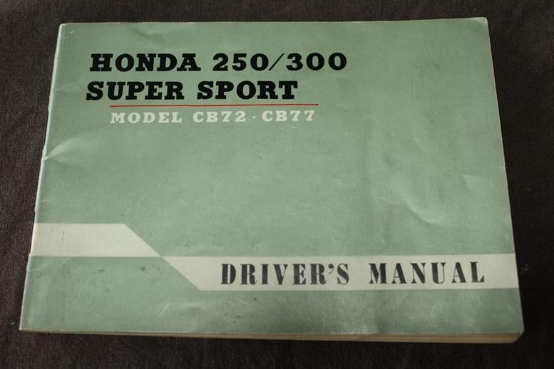 Honda CB72 250cc CB77 300cc twins 1964 ?? driver's manual, Ophalen of Verzenden, Honda