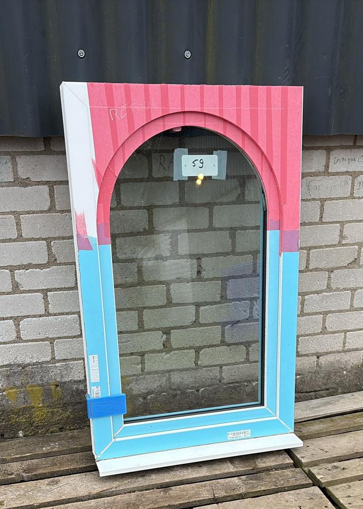 (59) Nieuw kunststof raamkozijn draai kiep, Kunststof, Raamkozijn, Nieuw, Inclusief glas