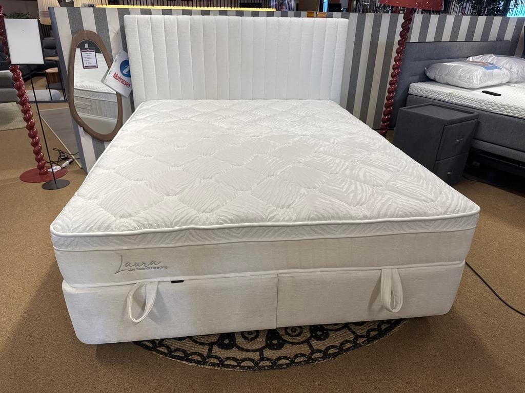 Boxspring/Baza met opbergruimte 160cm Direct/leverbaar E7172, Huis en Inrichting, Ophalen, Beige, #Boxspring#Opbergbox#Opbergruimte#160cm#Wit