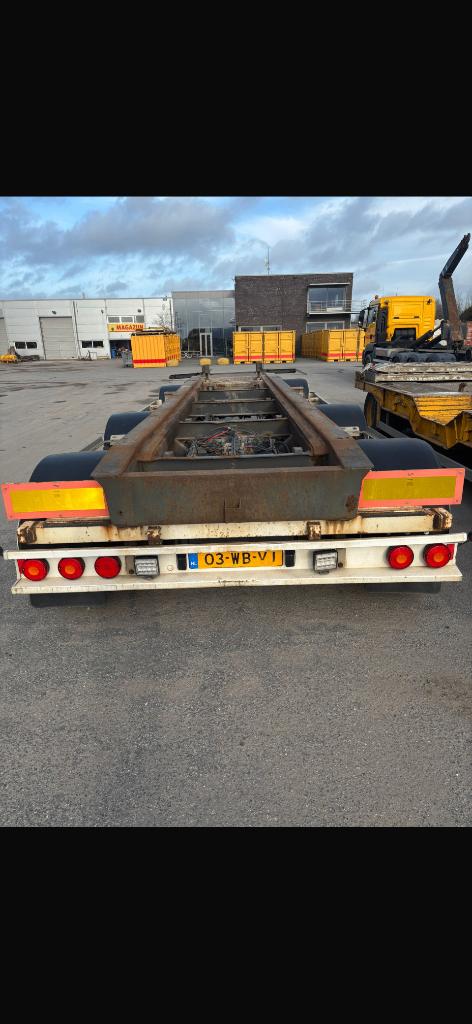 VAN HOOL 3-ASSIGE CONTAINER AANHANGWAGEN ., Auto's, Vrachtwagens, Bedrijf, Aanhangers en Opleggers, Te koop