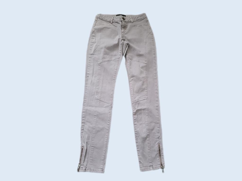 STEPS grijze skinny spijkerbroek met ritsen maat 38 ~ JM0004, Ophalen of Verzenden, W30 - W32 (confectie 38/40), Steps, Grijs