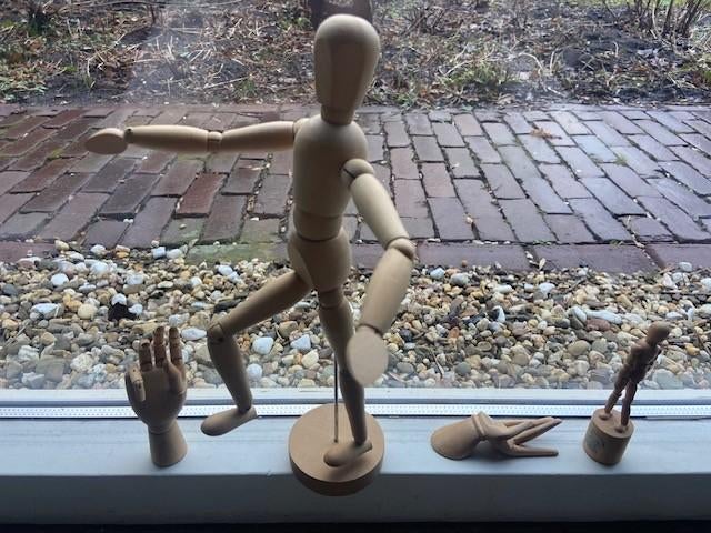 teken/ledenpop en handjes van hout, Hobby en Vrije tijd, Tekenen, Ophalen of Verzenden, Overige typen