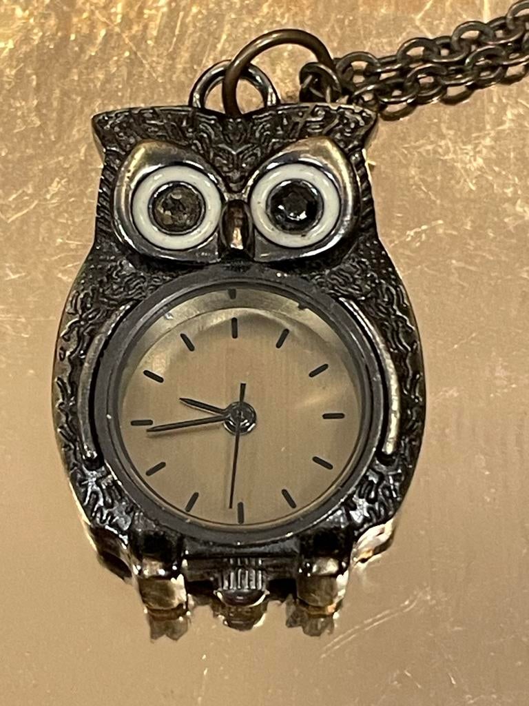 Vintage Uil Zakhorloge Halsketting, Ophalen of Verzenden