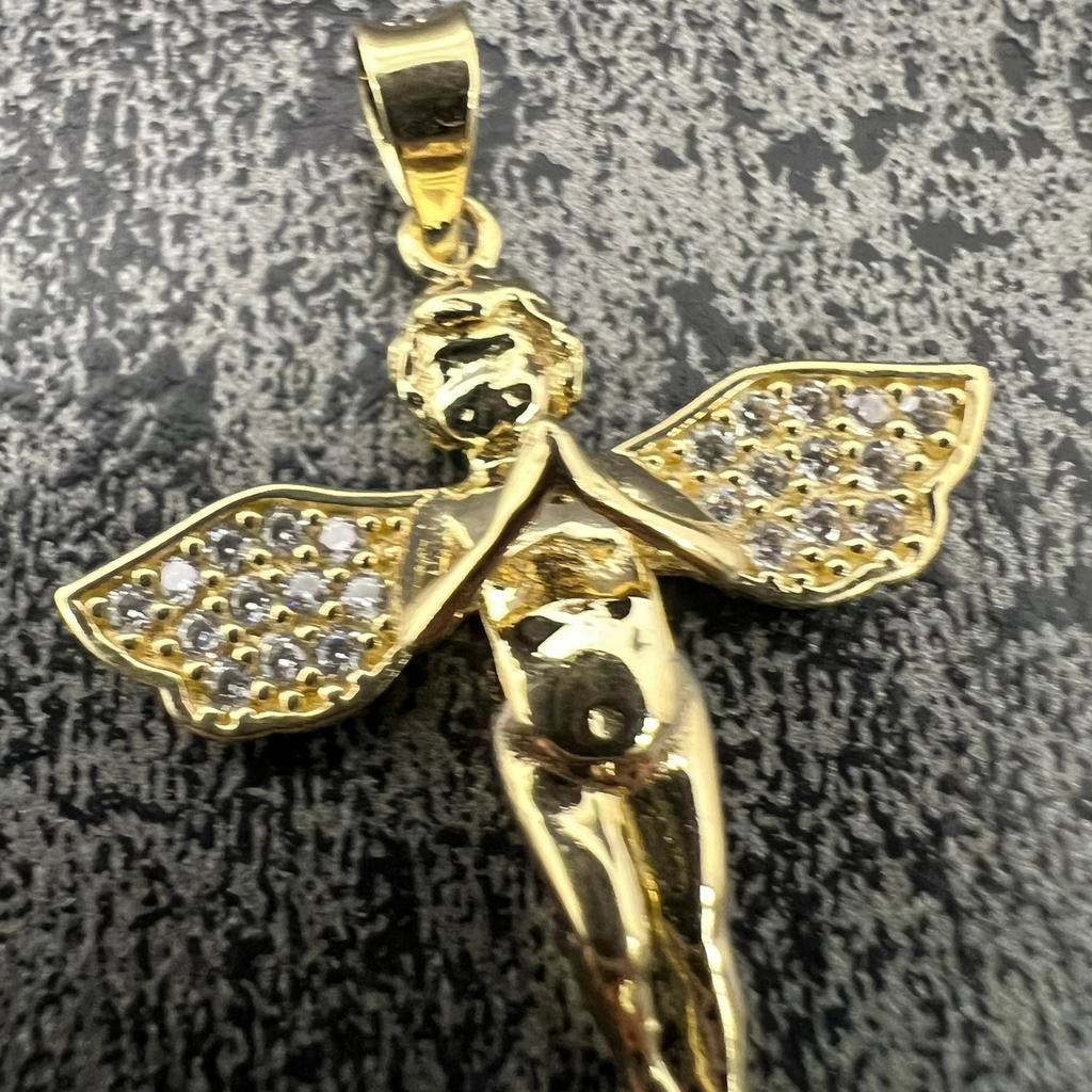 14 karaat gouden engel hanger kettinghanger, Ophalen of Verzenden, Nieuw, Goud