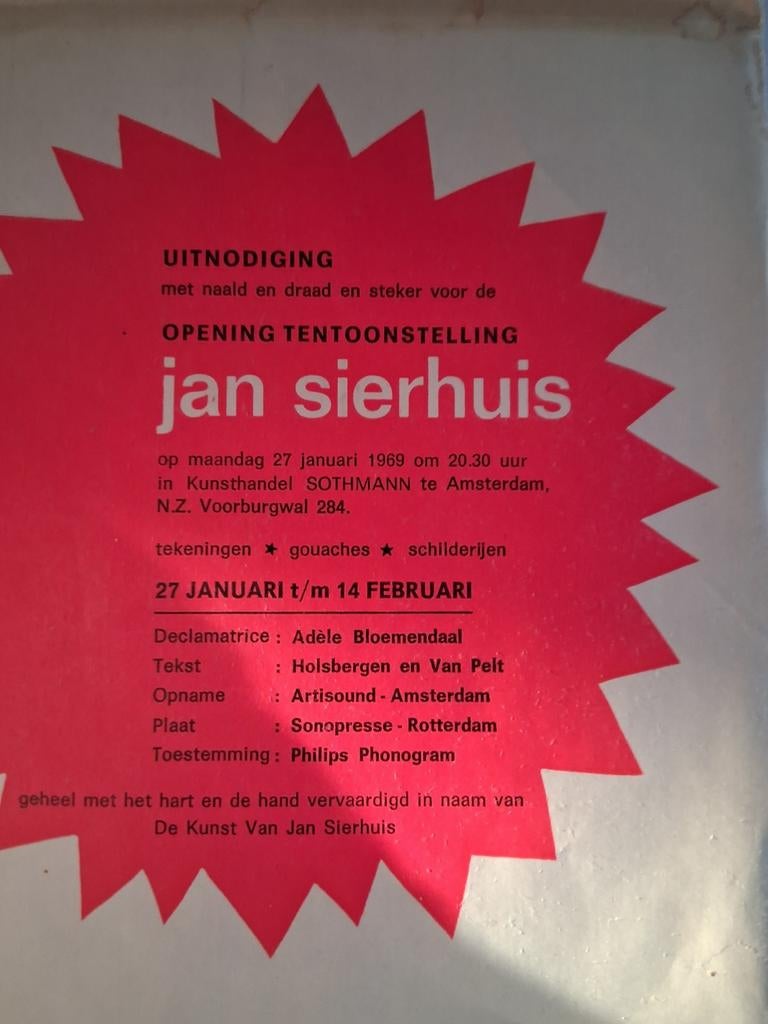 Jan Sierhuis - Nederlandse Dichtkunst in Miniaturen LP, Cd's en Dvd's, Ophalen, Gebruikt, 12 inch