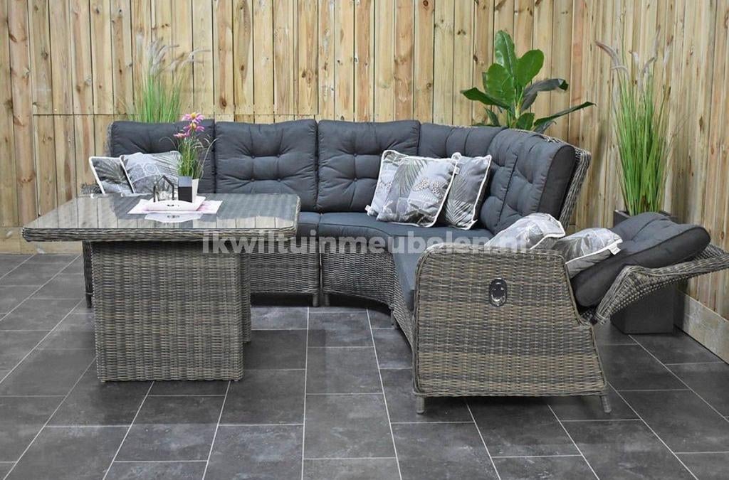 Dining tuinset 8 a 10 personen, Tuin en Terras, Ophalen, Bank, Rotan, Meer dan 8 zitplaatsen
