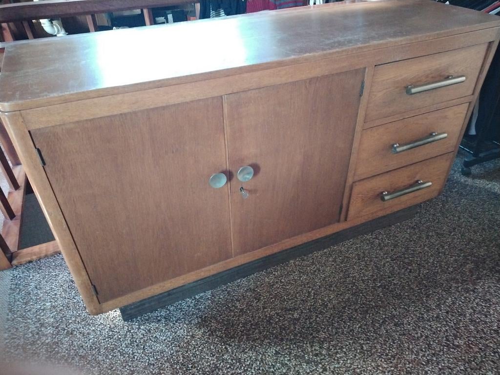 Dressoir kast design by Jindřich Halabala vintage, Ophalen, Gebruikt, Met deur(en), 150 tot 200 cm