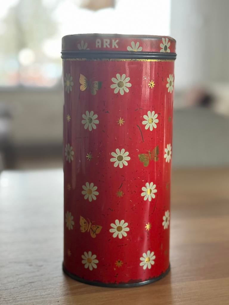 Oude emaille beschuitbus, Ophalen of Verzenden, Zo goed als nieuw, Overige