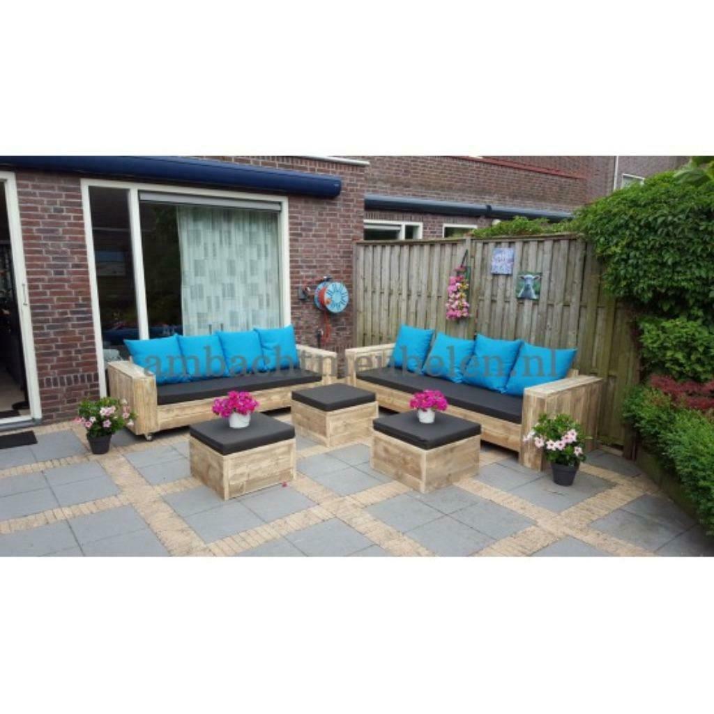 steigerhouten loungeset LOUNGEBANK Tuinbank Tuinmeubelen, Tuin en Terras, Ophalen, Nieuw, Steigerhout