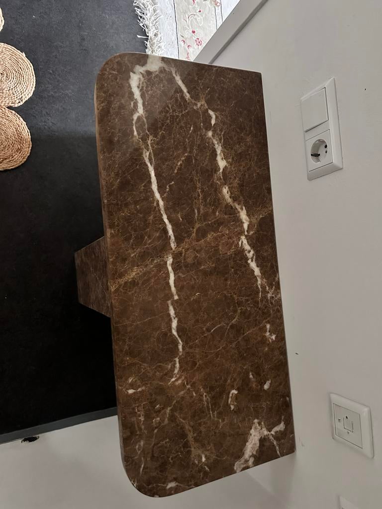 Marmeren Konsol Tafel - Emperador Bruin Light, Ophalen, Overige materialen, 50 tot 100 cm, Zo goed als nieuw