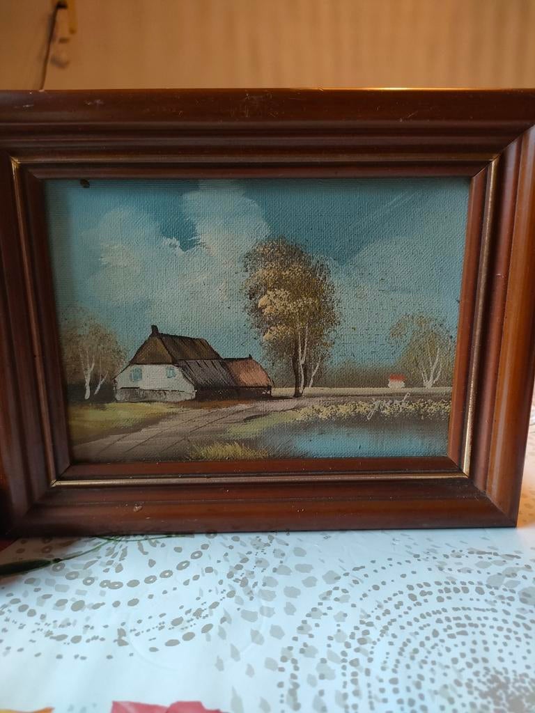 Schilderij van J. Kok - Boerderijlandschap, Antiek en Kunst, Kunst | Schilderijen | Klassiek, Ophalen of Verzenden