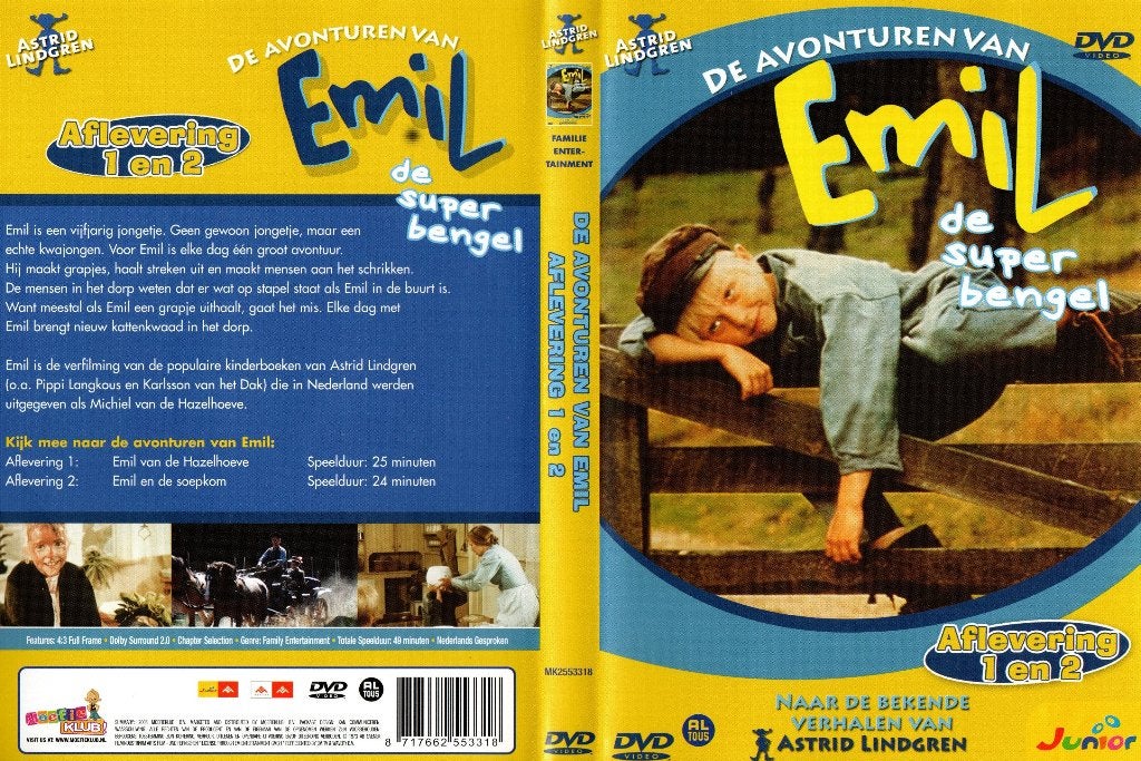 De avonturen van Emil de super bengel, aflevering 1 en 2, Alle leeftijden, Ophalen of Verzenden, Zo goed als nieuw