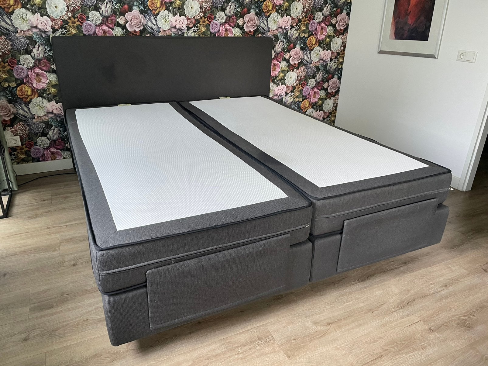PULLMAN Starline elektrisch verst. boxspring 180x210 zgan., Ophalen, 210 cm, Tweepersoons, Zo goed als nieuw