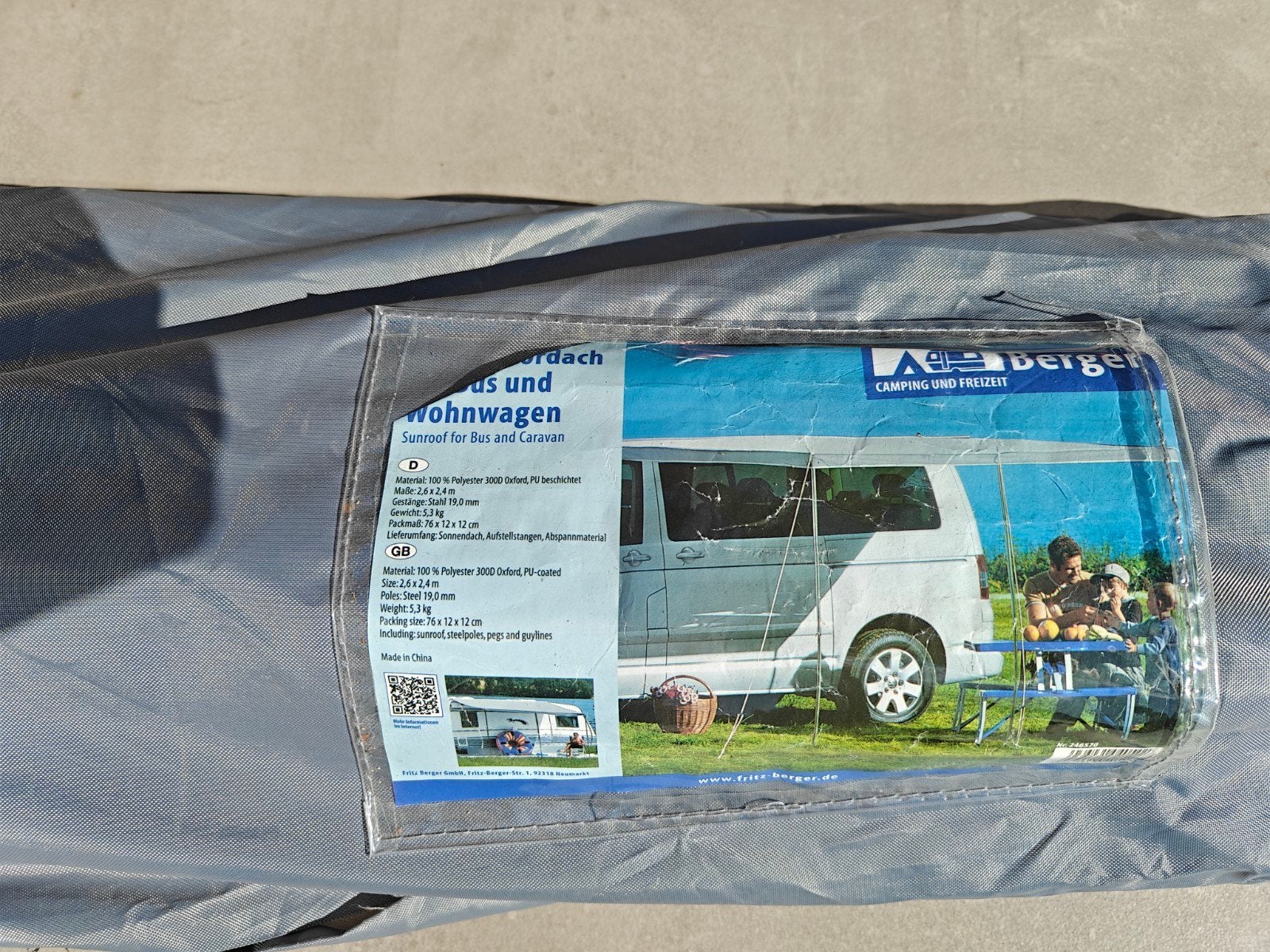 Gebruikte caravan/camper luifel - 2,6x2,4m polyester, Caravans en Kamperen, Caravan accessoires, Ophalen of Verzenden, Gebruikt