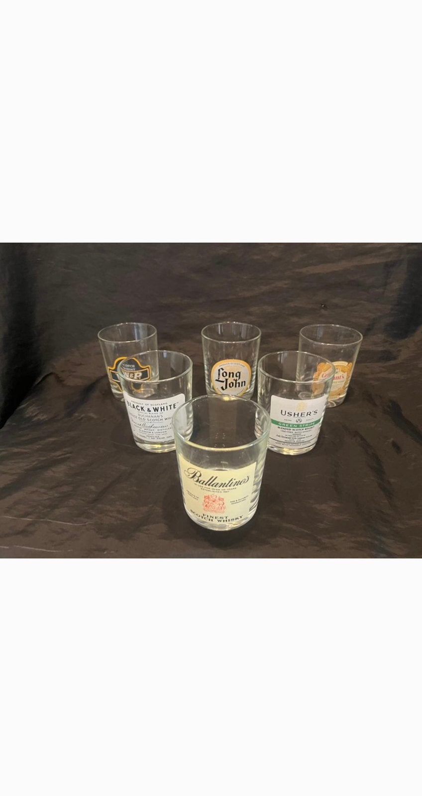 6 x Man Cave whisky glazen set  o.a Ballantines 1960, Verzamelen, Ophalen, Gebruikt, Borrel- of Shotglas