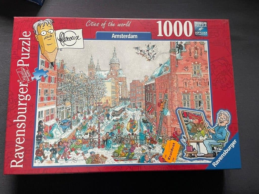 2 puzzels Ravensburger Cities of the world, Ophalen of Verzenden, 500 t/m 1500 stukjes, Zo goed als nieuw, Legpuzzel