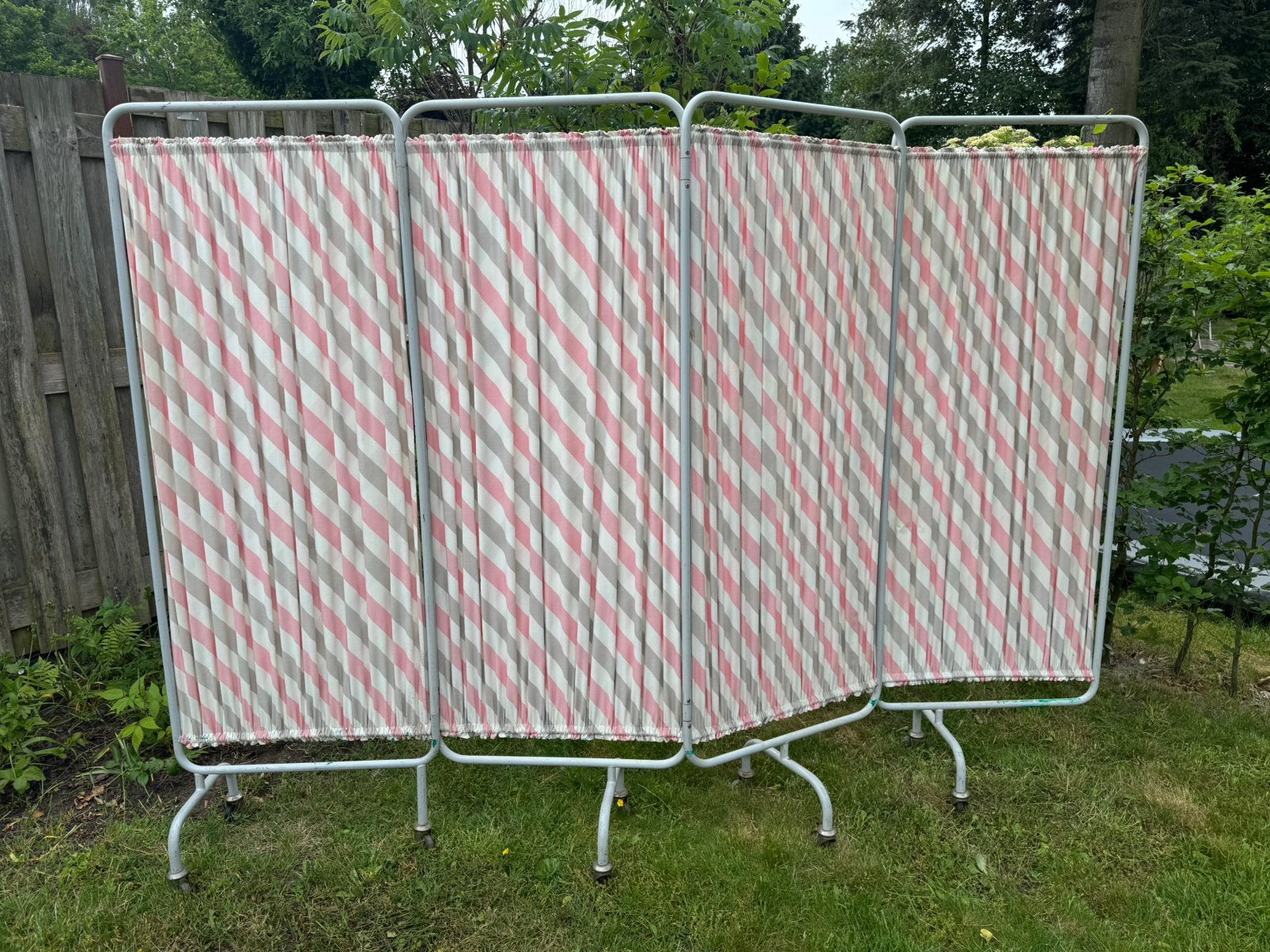 Oud vintage kamerschem ziekenhuisscherm, Huis en Inrichting, Woonaccessoires | Kamerschermen, Ophalen, Gebruikt
