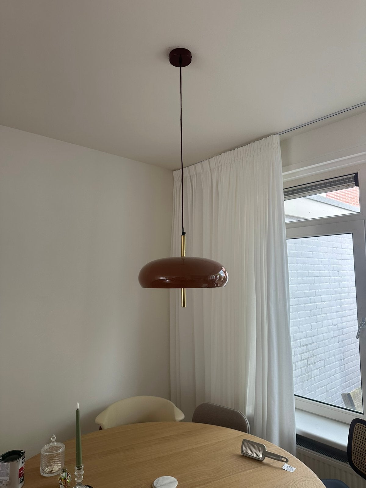 2x Hanglamp Sonne Ø40 cm cerise/dark bordeaux, Ophalen, Zo goed als nieuw