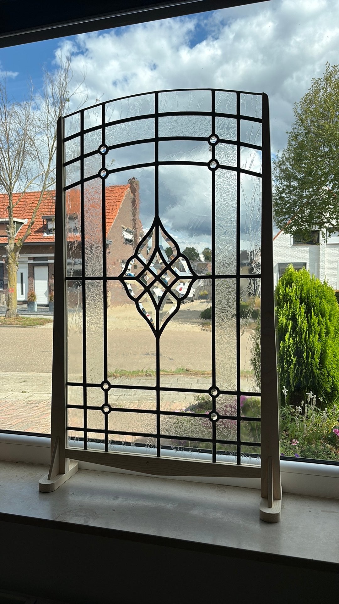 Glas in lood raamdecoratie, Doe-het-zelf en Verbouw, Ophalen, Zo goed als nieuw, Glas in lood, Minder dan 80 cm