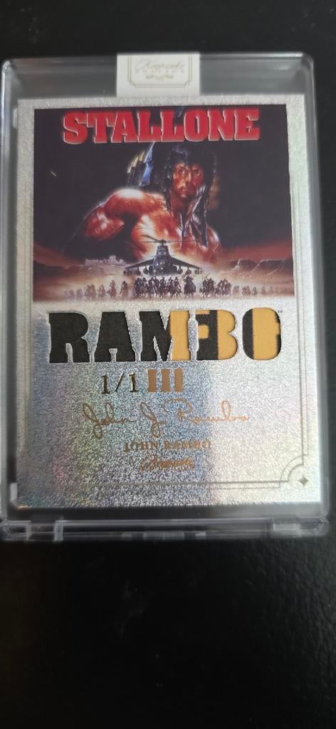 Rambo III 1/1 Film Relic Kaart - Sylvester Stallone, Verzamelen, Ophalen of Verzenden, Zo goed als nieuw, Film, Foto of Kaart