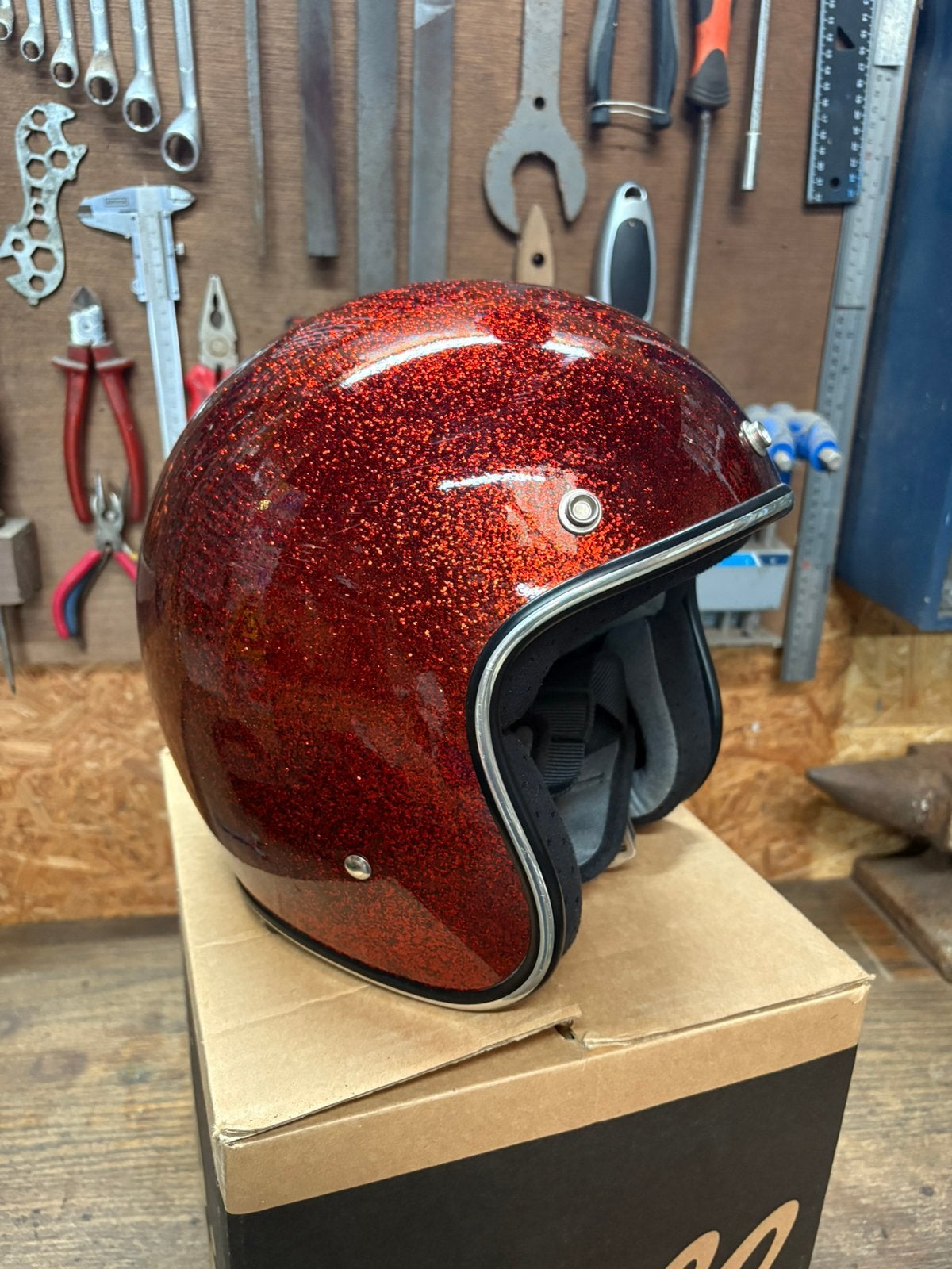 Biltwell Bonanza Motorhelm + Bubble Visor + Moto Visor, Overige merken, L, Tweedehands, Overige typen