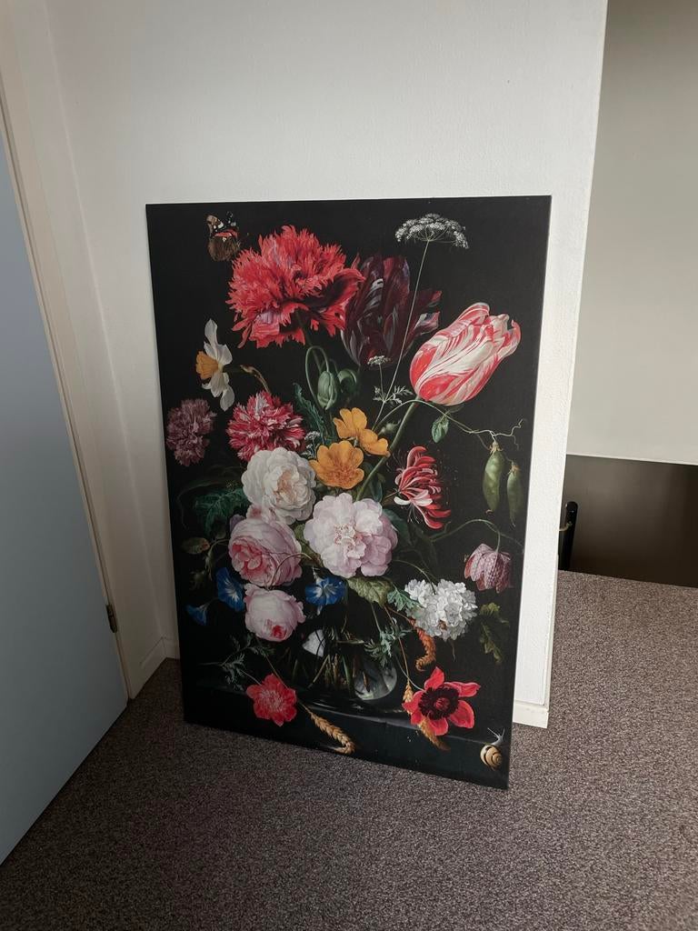 Canvas bloemen De Heem vaas, Ophalen, Zo goed als nieuw, Schilder- en Tekenkunst