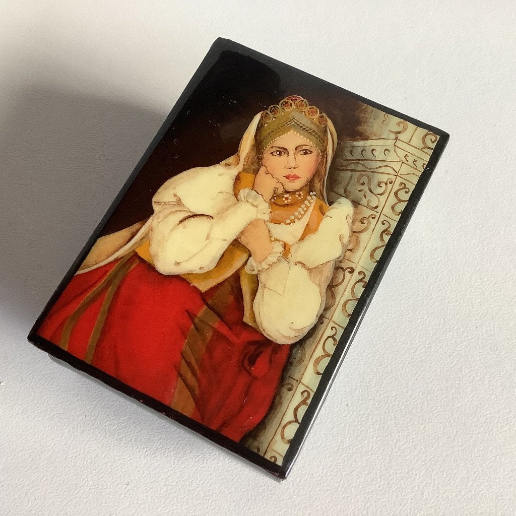 Vintage Russisch Fedoskino lakwerkdoosje, Antiek en Kunst, Curiosa en Brocante, Ophalen of Verzenden