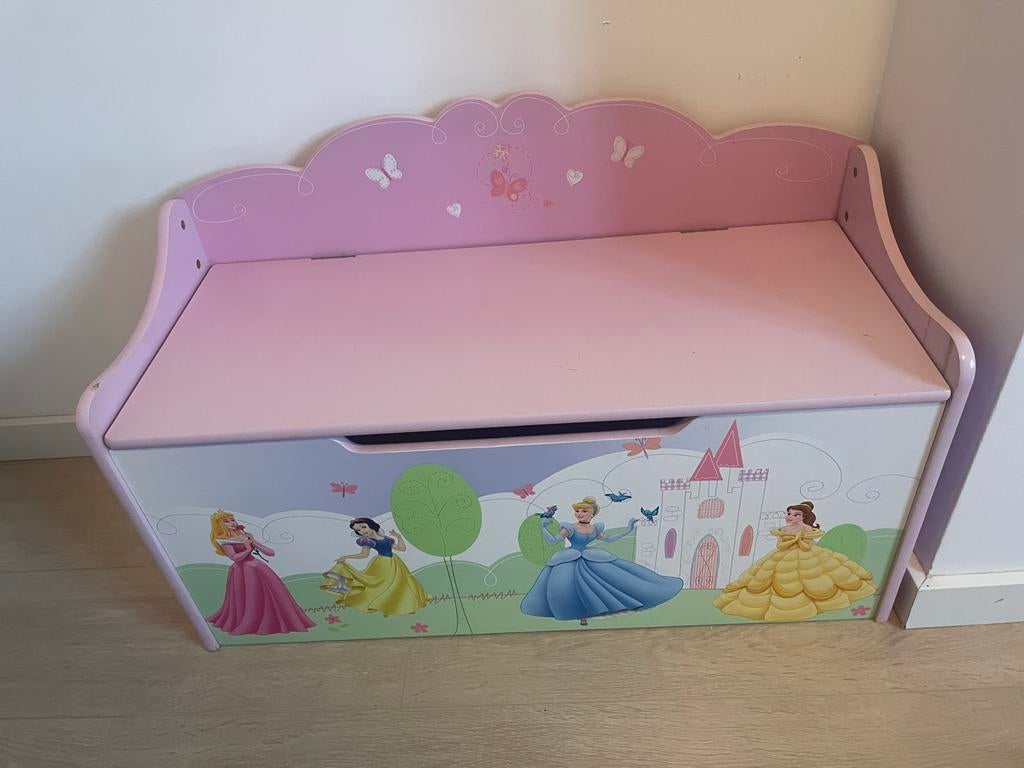 Roze Disney Prinsessen Speelgoedkist / Opbergbankje, Ophalen, Gebruikt, Meisje