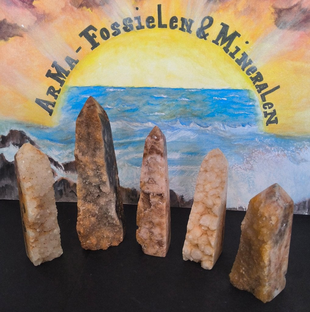 Obelisken (met Druzy), Ophalen of Verzenden