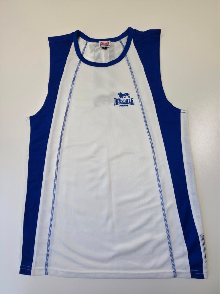 Lonsdale London Sporttop Maat M Wit/Blauw, Kleding | Heren, Lonsdale London, Wit, Zo goed als nieuw, Verzenden