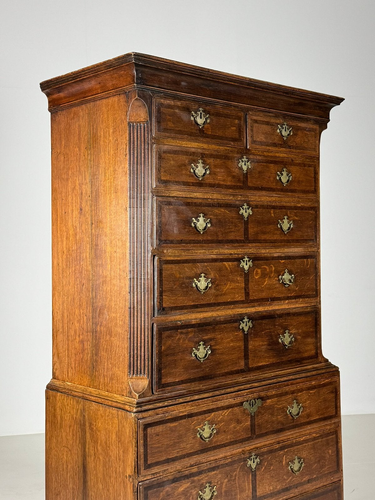 Engelse ladekast chest on chest eiken antiek, Ophalen, Eikenhout, 50 tot 100 cm, Zo goed als nieuw